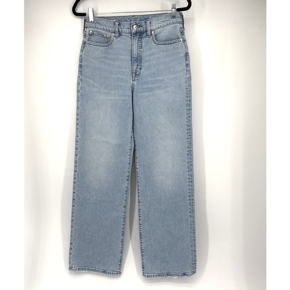 J. CREW '96 Slim Wide Jeans Women 27T Tall Blue Synniva Wash Denim High Rise